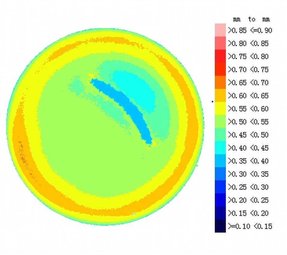 Thickness Chart of polycrystalline diamond compact